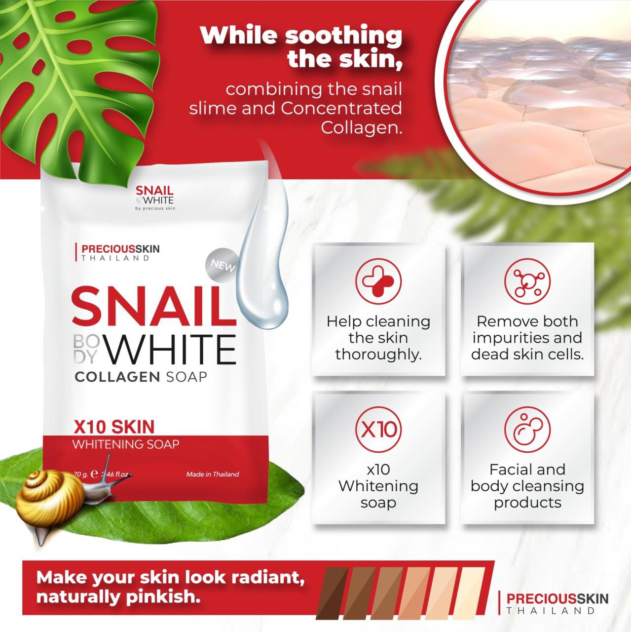 Precious Skin Snail White Collagen Soap - Image 2